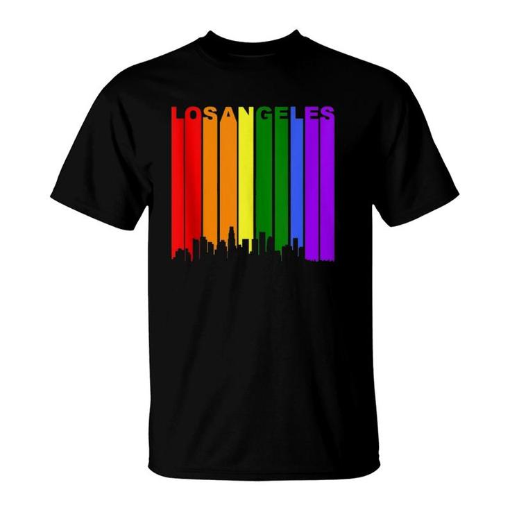 Los Angeles California Lgbtq Gay Pride Rainbow Skyline  T-Shirt