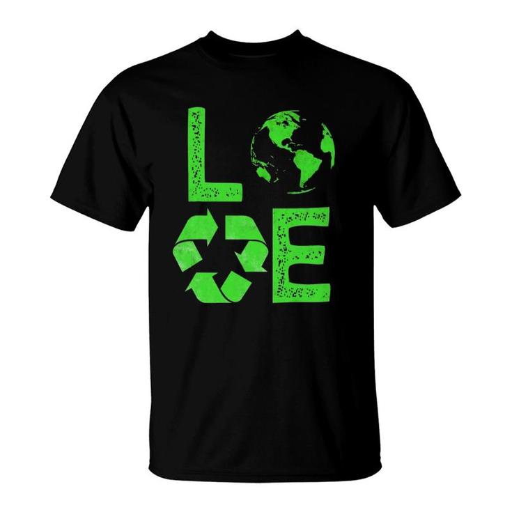 Love Earth Day 90S Planet Vintage Recycling Kids Or Teacher T-Shirt