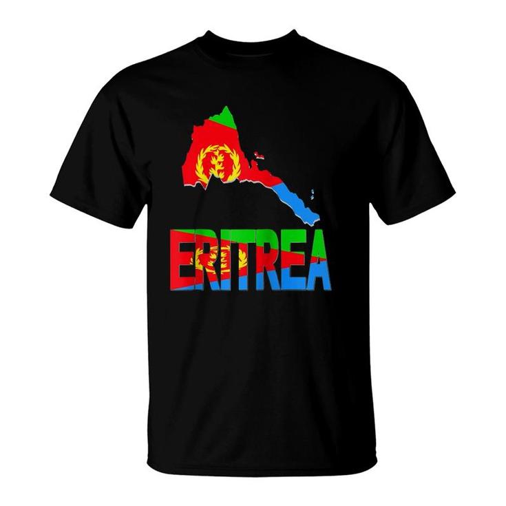 Love Eritrea With Eritrean Flag In Eritrea Map Eritrea Pride Raglan Baseball Tee T-Shirt