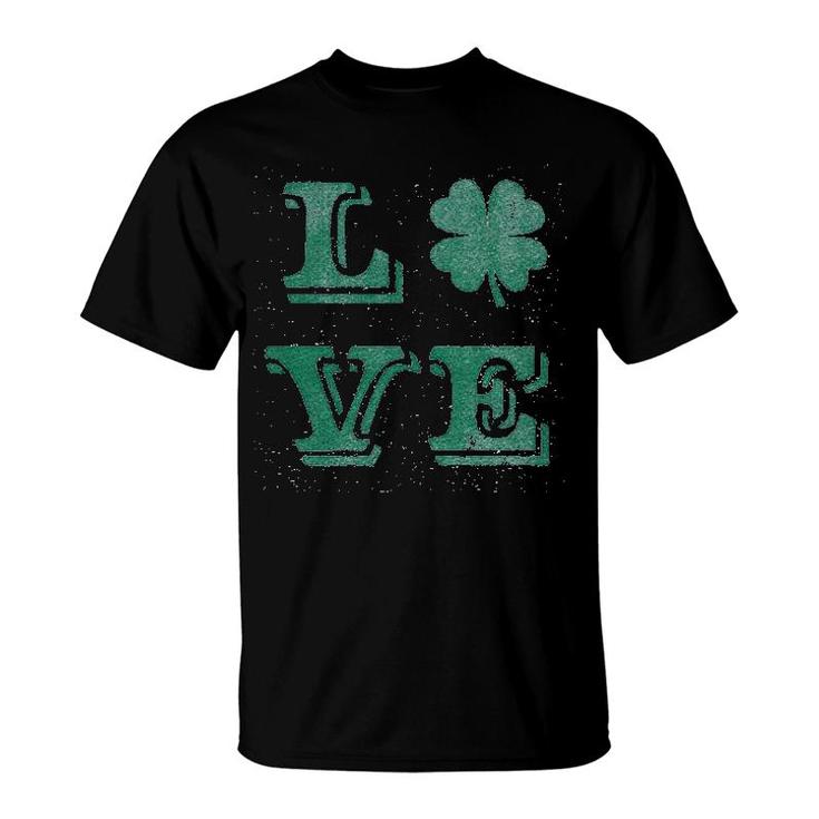 Love Lucky Clover Saint Patricks Day Cute Irish St Patty Shamrock T-Shirt