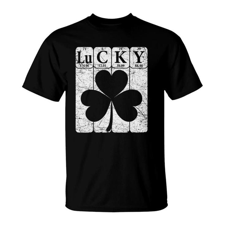 Lucky Shamrock Periodic Table Elements St Patrick's Day Nerd T-Shirt