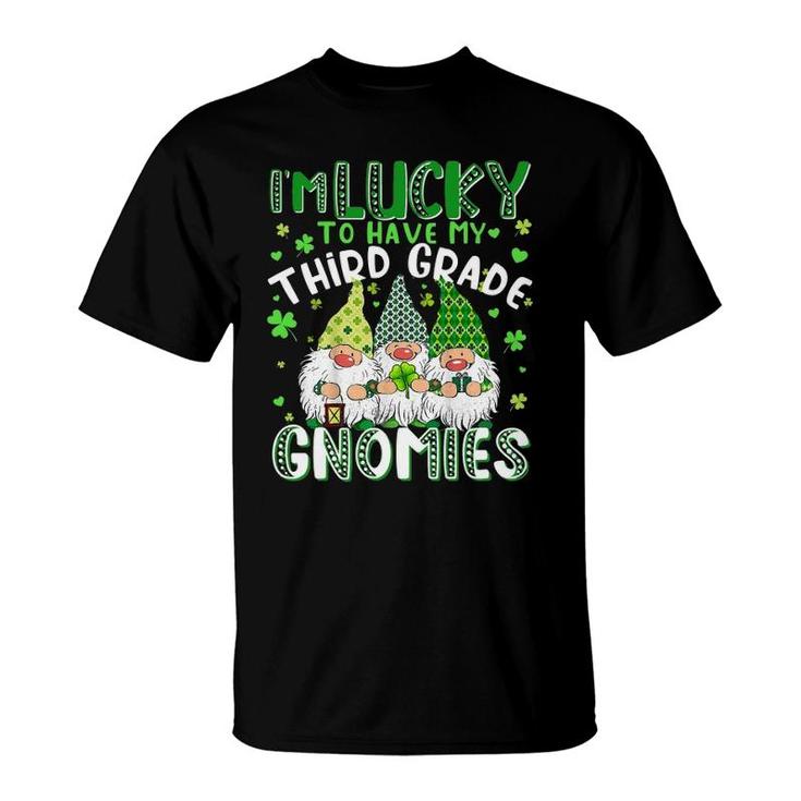 Lucky Third Grade Gnomies St Patrick's Day Teacher T-Shirt