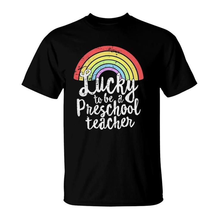 Lucky To Be A Preschool Teacher St Patrick's Day  School T-Shirt