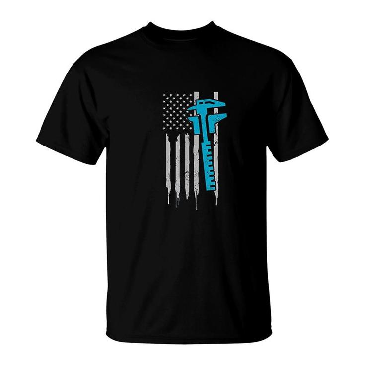 Machinist Us American Flag T-Shirt