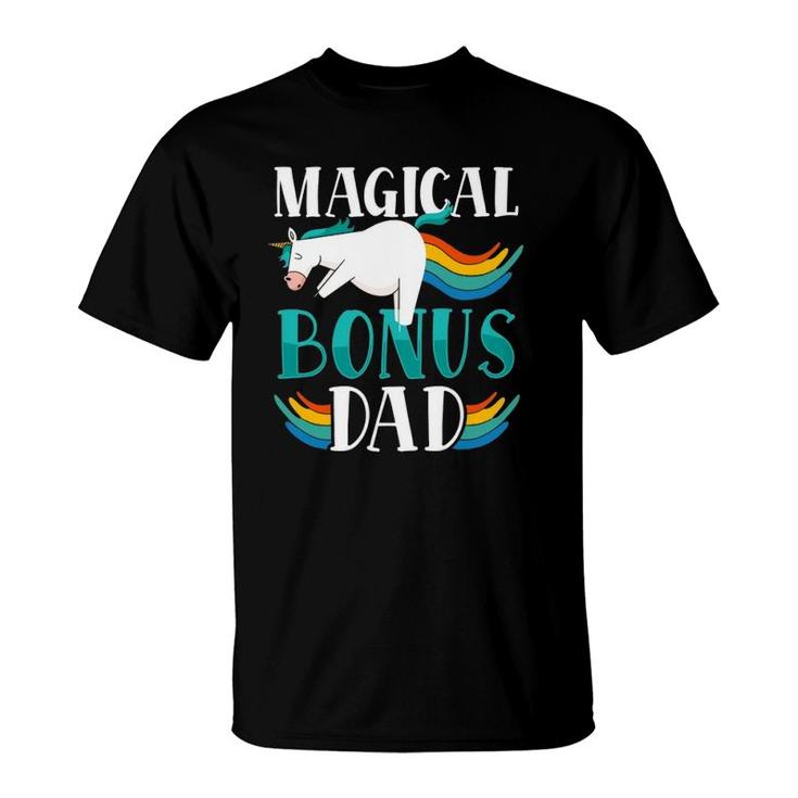 Magical Bonus Dad Proud Stepfather Cute Unicorn Step Dad T-Shirt