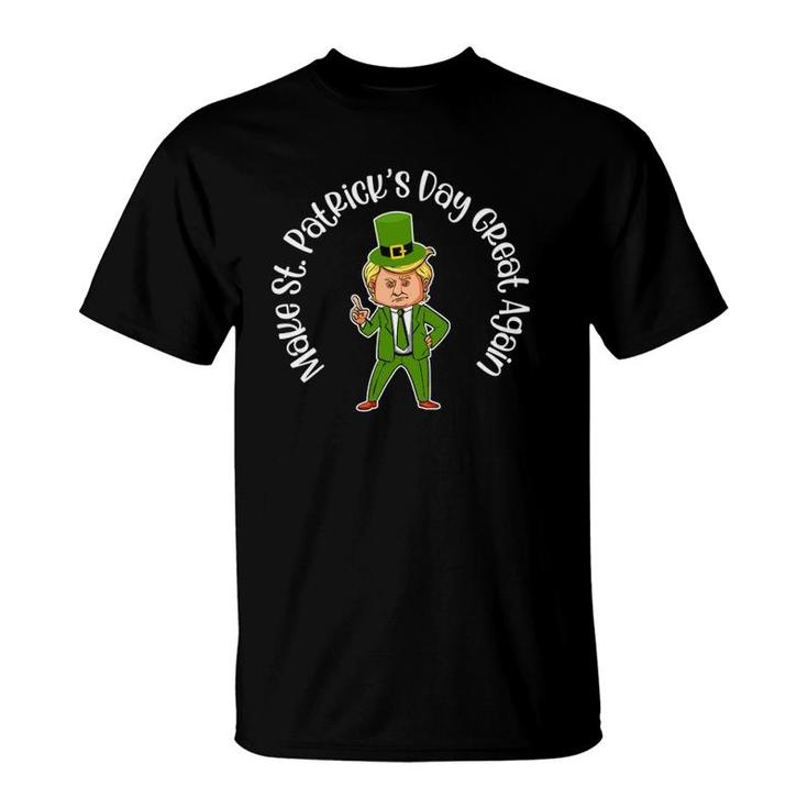 Make St Patricks Day Great Again Funny Leprechaun Green T-Shirt