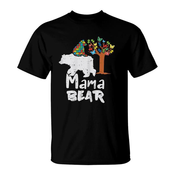 Mama Bear Puzzle Mother's Day Autism Awareness Mom Mama Women T-Shirt