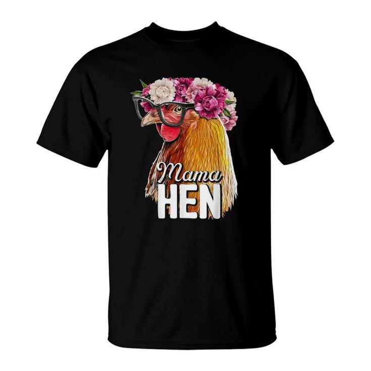 Mama Hen Floral Rhode Island Red Chicken Farmer  Gift T-Shirt
