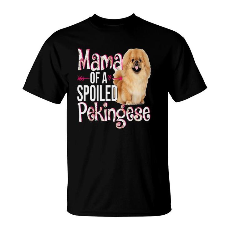 Mama Of A Spoiled Pekingese Happy Mother's Day Floral Dog T-Shirt