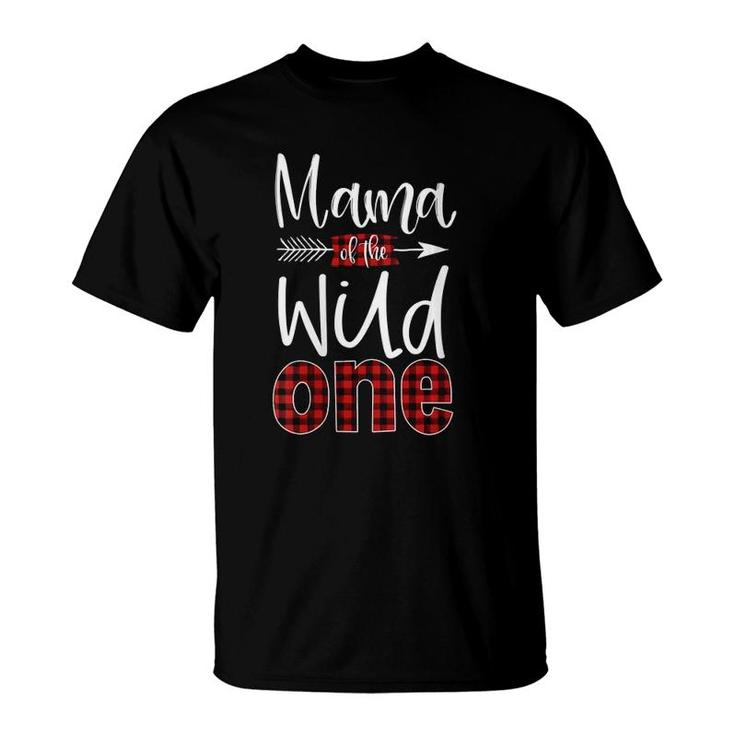 Mama Of The Wild One Buffalo Plaid Lumberjack 1St Birthday T-Shirt