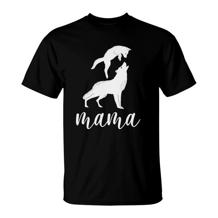 Mama Wolf & Baby Wolf Love Mom And Kids - Mothers Day T-Shirt