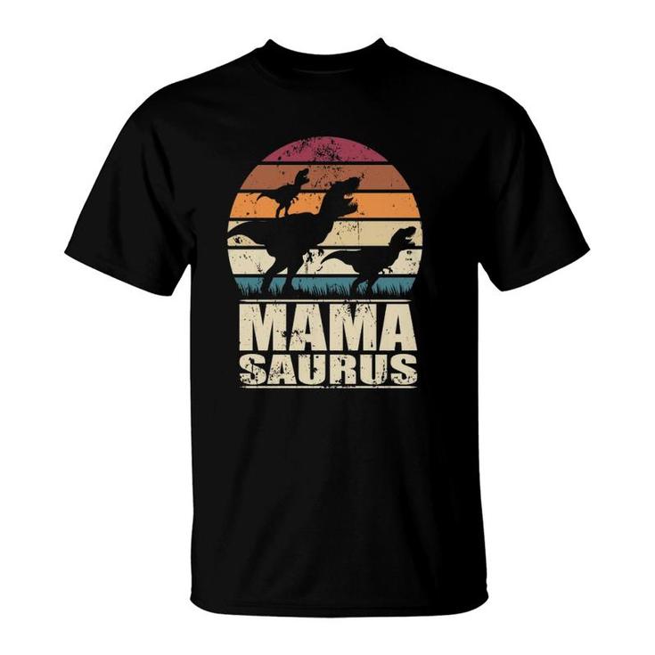 Mamasaurus Rex Dinosaur Baby Dino Twin Dino Mom Mama Saurus T-Shirt