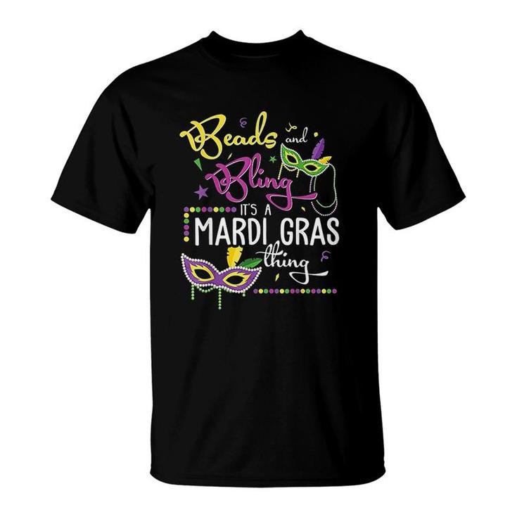 Mardi Gras Bling And Beads Gift T-Shirt