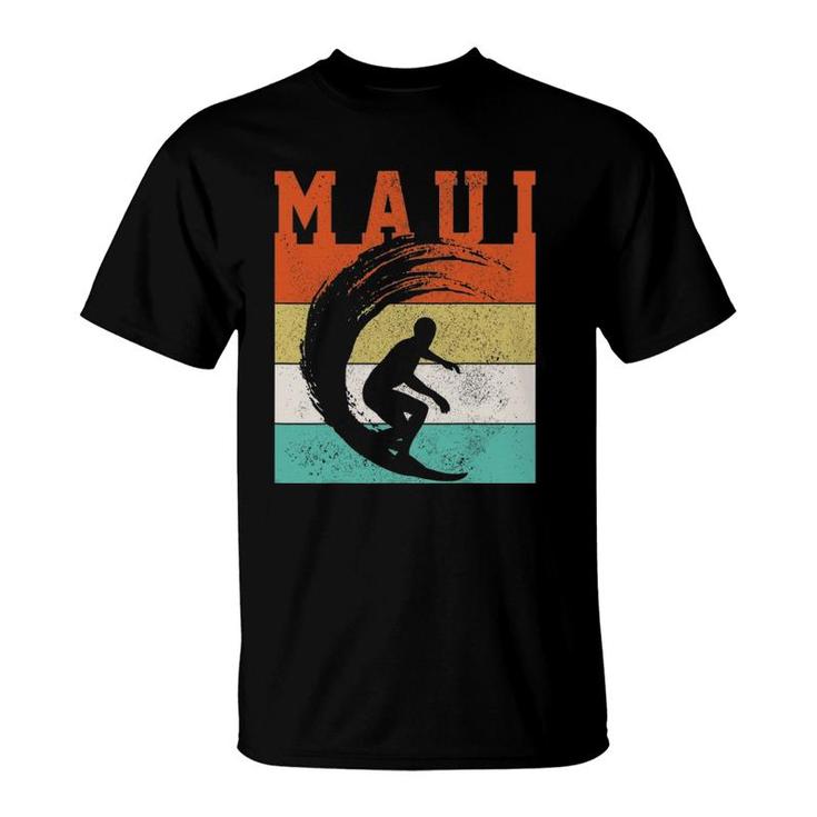 Maui Surfing Vintage Surf Hawaiian Islands Surfer Gift T-Shirt