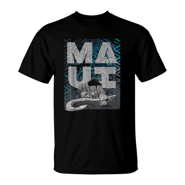 Maui Tattoo Style Letter Stack Portrait T-Shirt