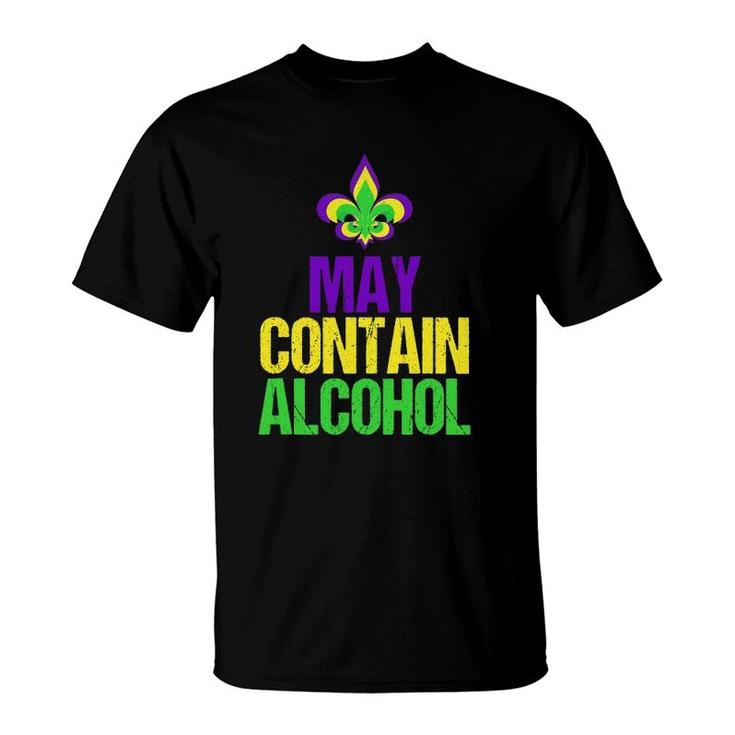 May Contain Alcohol- Funny Mardi Gras T-Shirt