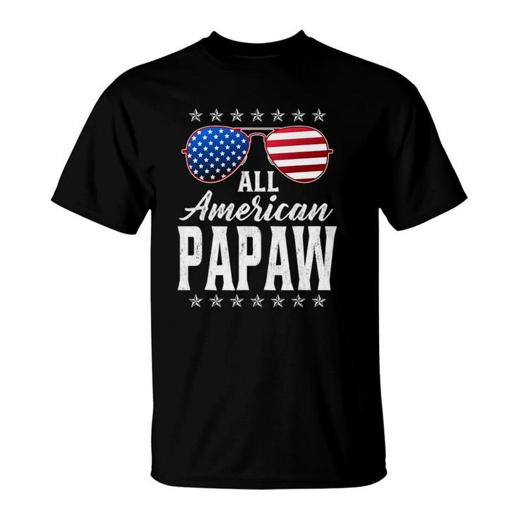 Mens All American Papaw 4Th Of Julyfathers Day Papaw Gift T-Shirt