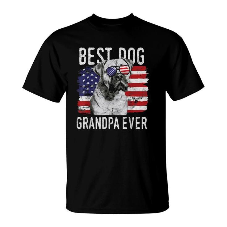 Mens American Flag Best Dog Grandpa Ever Mastiff Usa T-Shirt