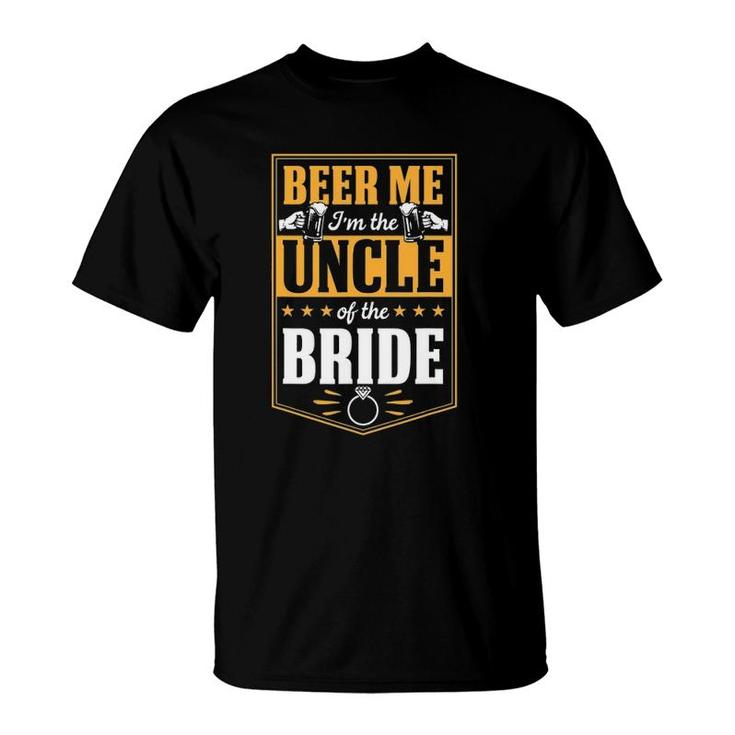 Mens Beer Me I'm The Uncle Of The Bride Wedding Party Squad Love T-Shirt
