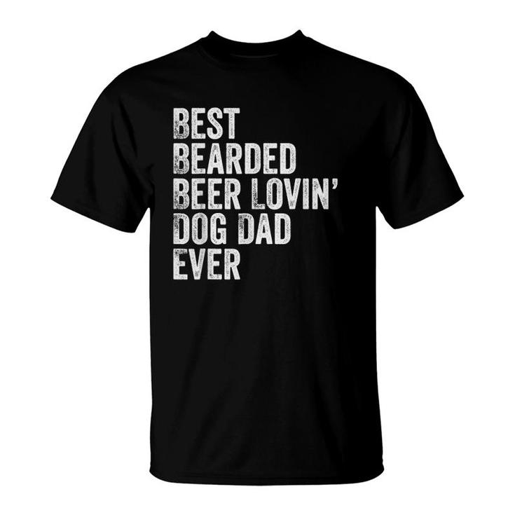 Mens Best Bearded Beer Lovin' Dog Dad T-Shirt