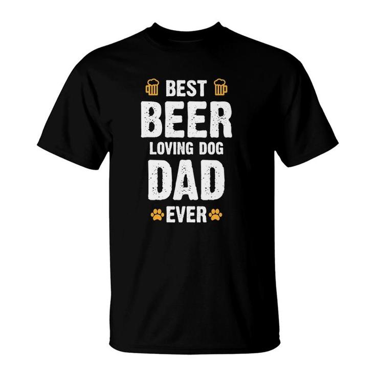 Mens Best Beer Loving Dog Dad T-Shirt