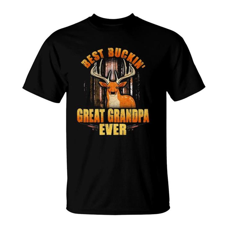 Mens Best Buckin' Great Grandpa Ever Deer Hunting Father's Day T-Shirt