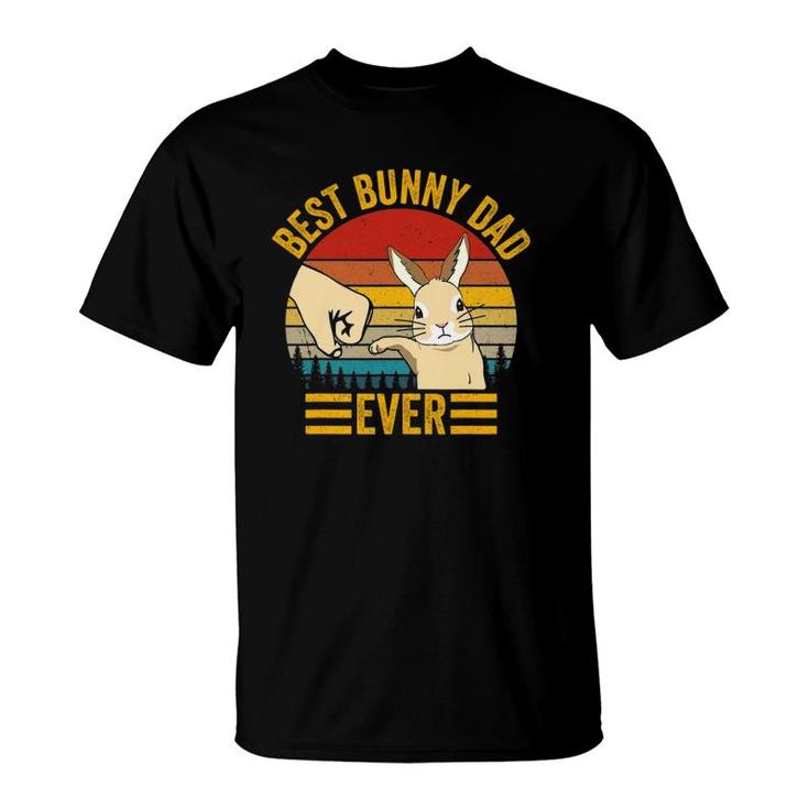 Mens Best Bunny Dad Ever Vintage Rabbit Lover Father Pet Rabbit T-Shirt