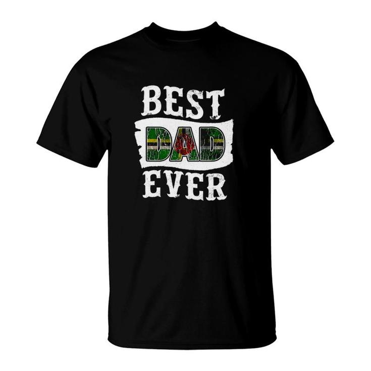 Mens Best Dad Ever Father's Day Dominica Flag Dominican T-Shirt