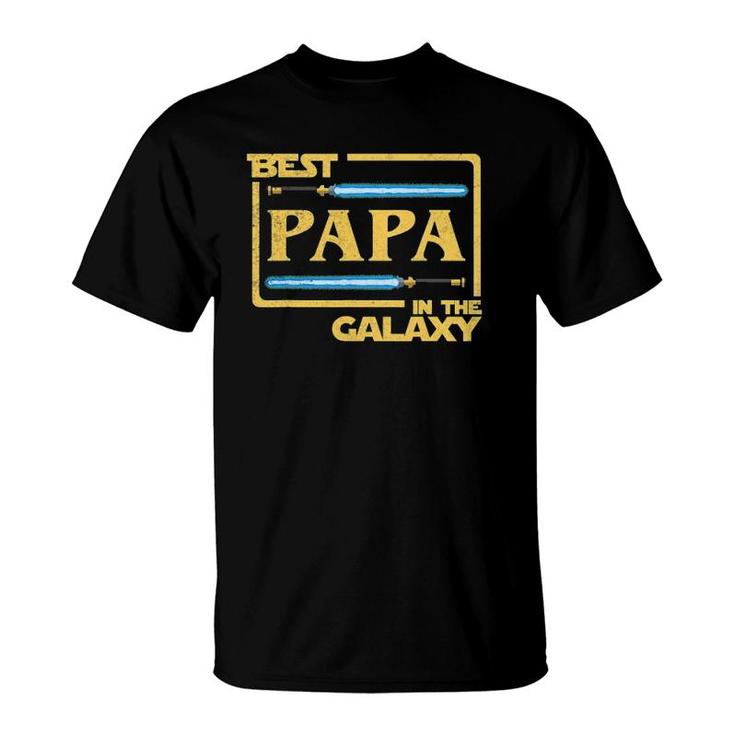 Mens Best Papa In The Galaxy Funny Father's Day T-Shirt