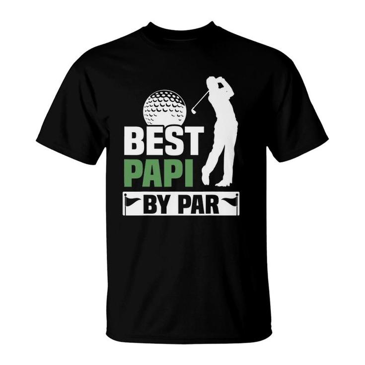Mens Best Papi By Par Golf Grandpa Mens Fathers Day Gift T-Shirt