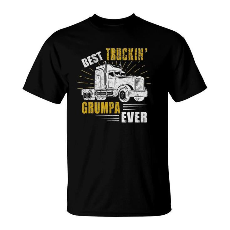 Mens Best Truckin' Grumpa Ever Tee Trucker Fathers Day T-Shirt