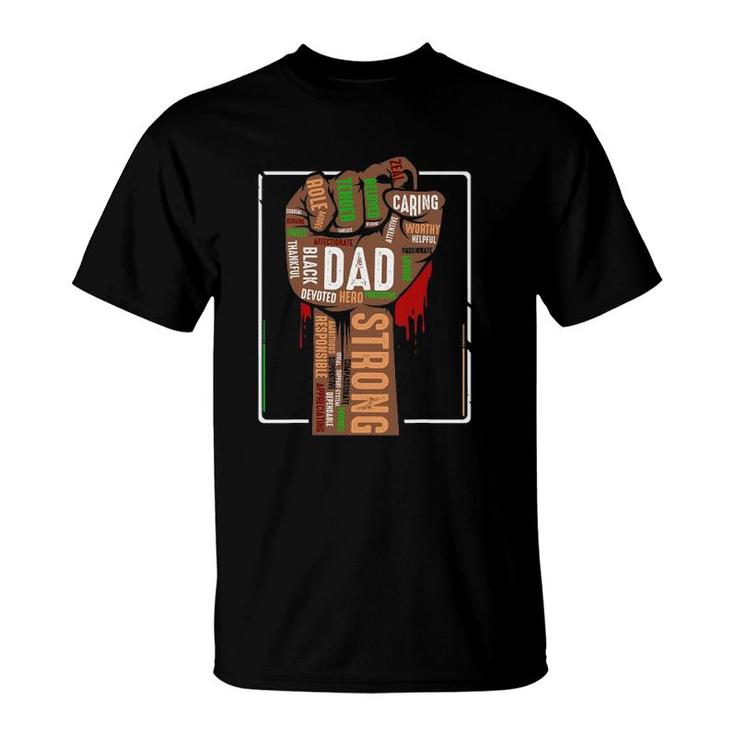 Mens Black Dad African American Melanin Pride Black History Month T-Shirt