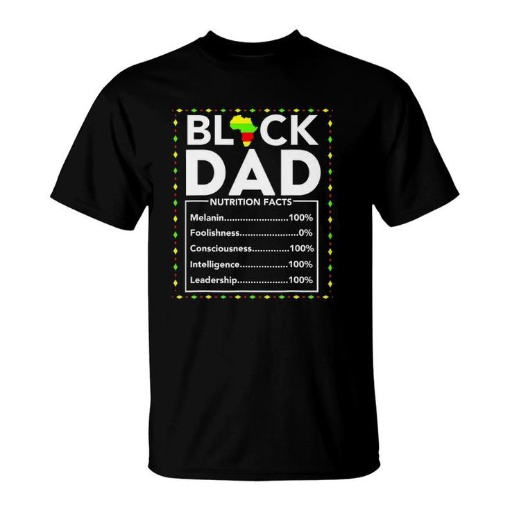 Mens Black Dad Nutrition Facts King Daddy Father Fun T-Shirt