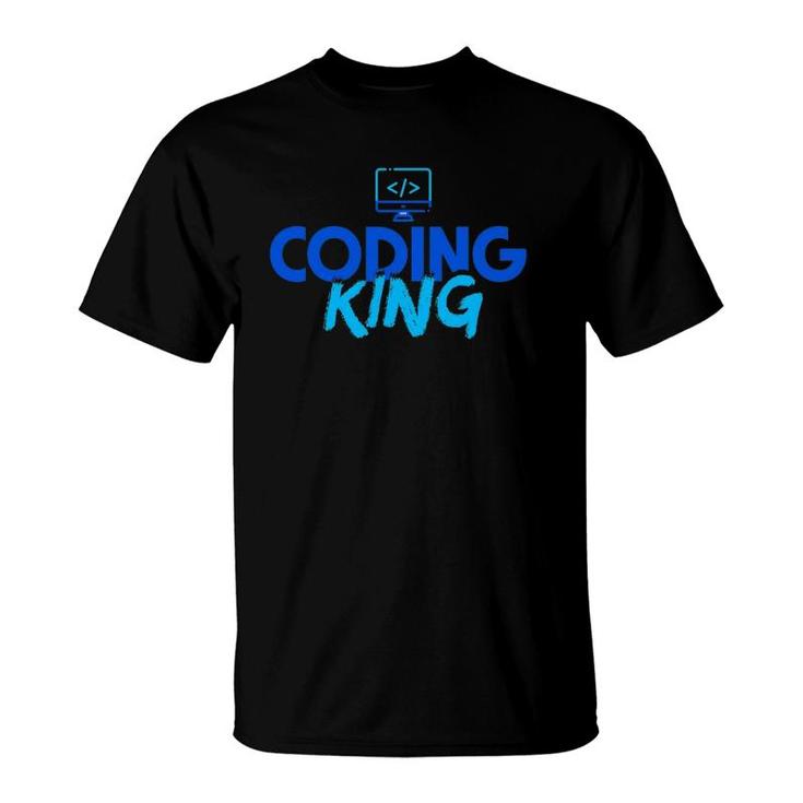 Mens Coding King Gift Software Developer Programming T-Shirt