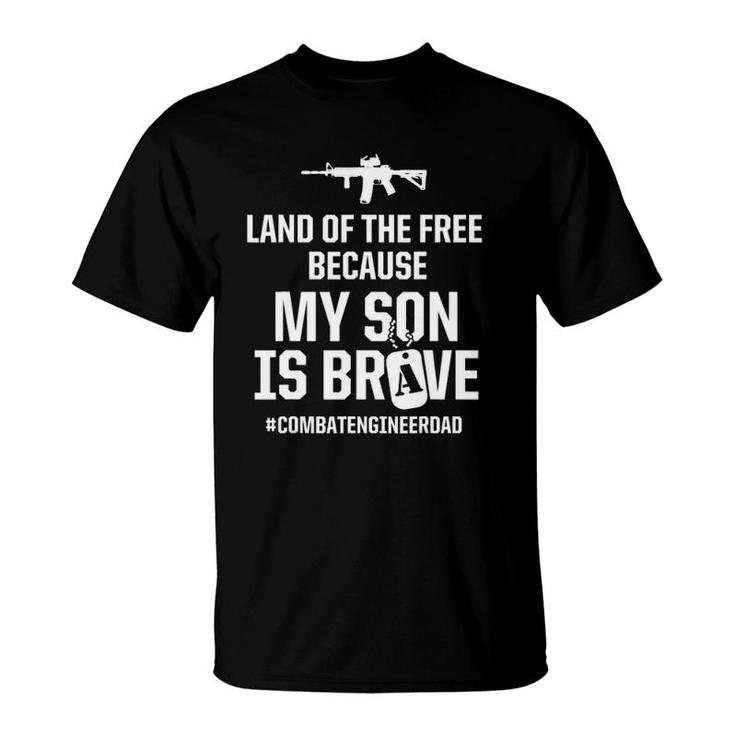 Mens Combat Engineer Brave Son Dad Usa Military Sapper T-Shirt
