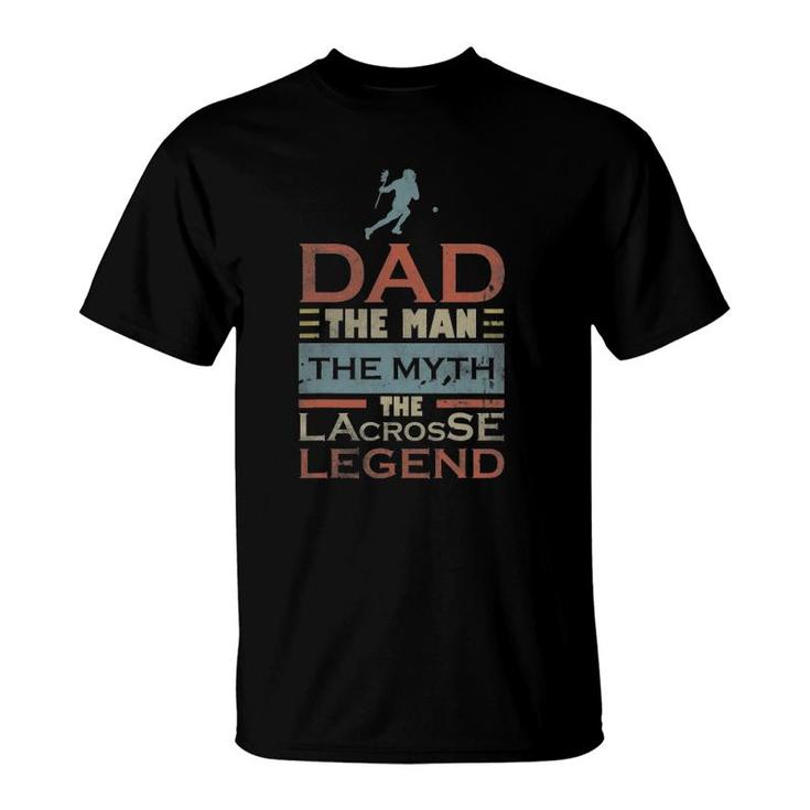 Mens Dad Father Lacrosse Lax Player Coach Gift Team Ball Sport T-Shirt