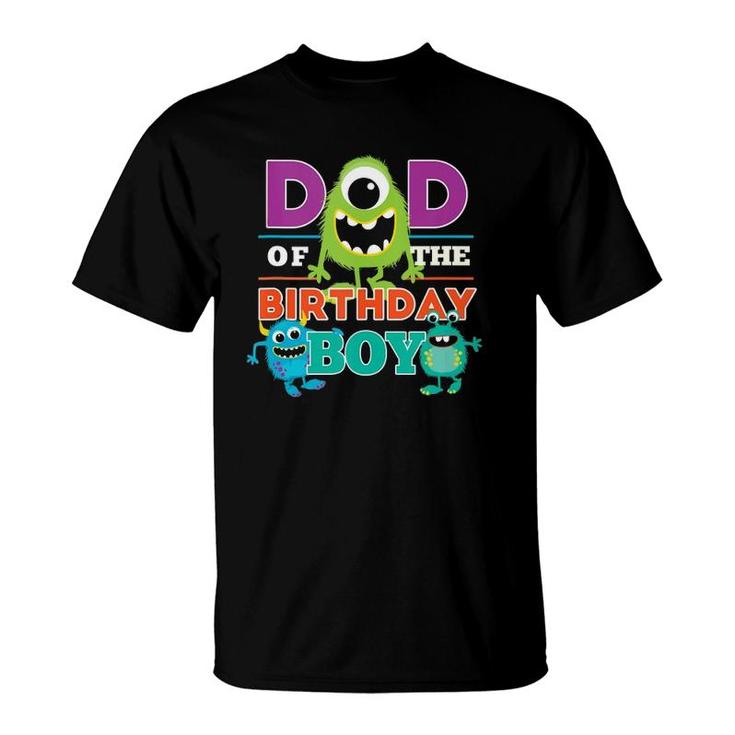 Mens Dad Of The Birthday Boy Silly Monsters Themed Daddy Party  T-Shirt