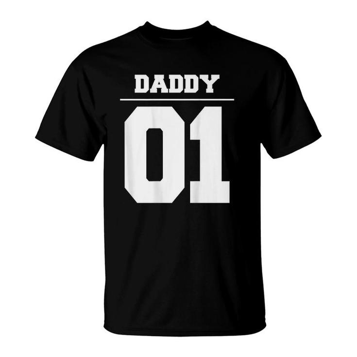Mens Daddy 01 Fathers Day Gift Idea Daddy Daughter Matching T-Shirt