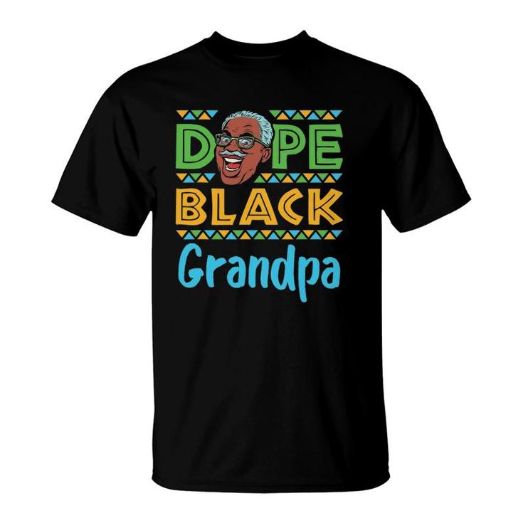 Mens Dope Black Grandpa African American Melanin Father's Day T-Shirt