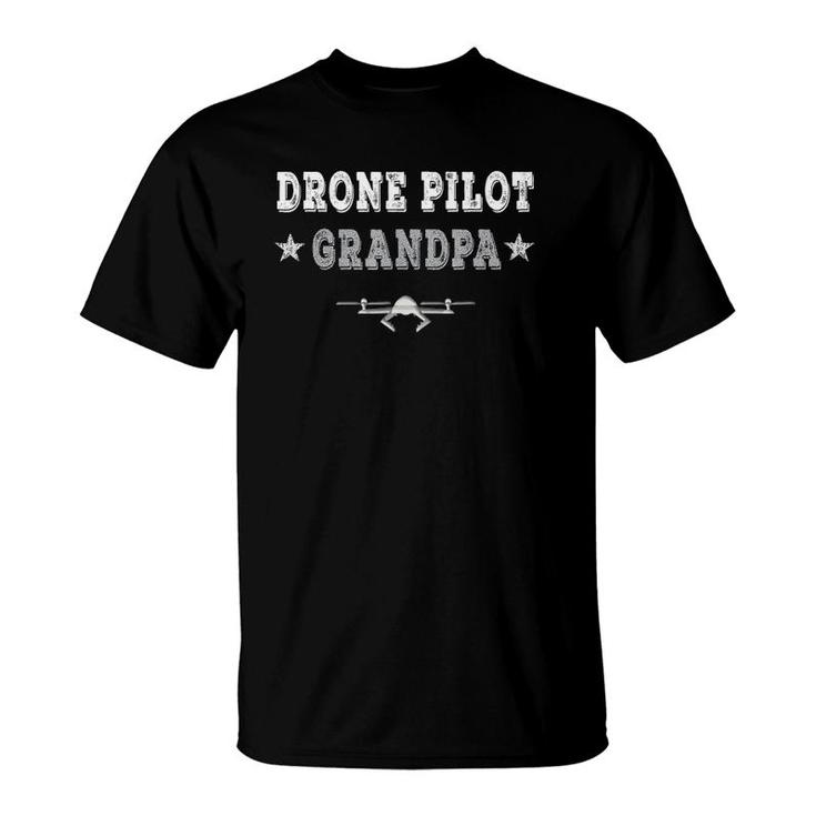 Mens Drone Pilot Grandpa  Funny Drone Flyer Fathers Day Gift T-Shirt