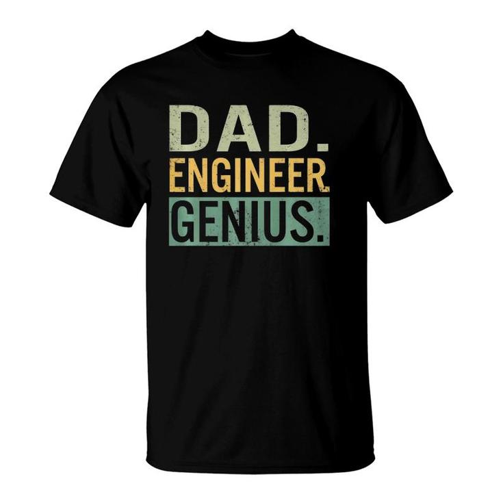 Mens Fathers Day Dad Engineer Genius Engineering Daddy Papa  T-Shirt