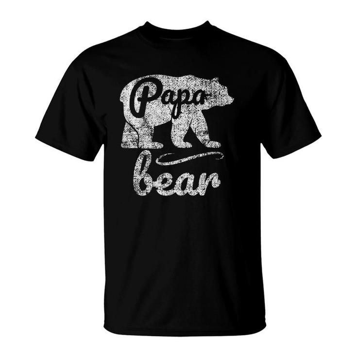 Mens Fathers Day Papa Bear Distressed T-Shirt