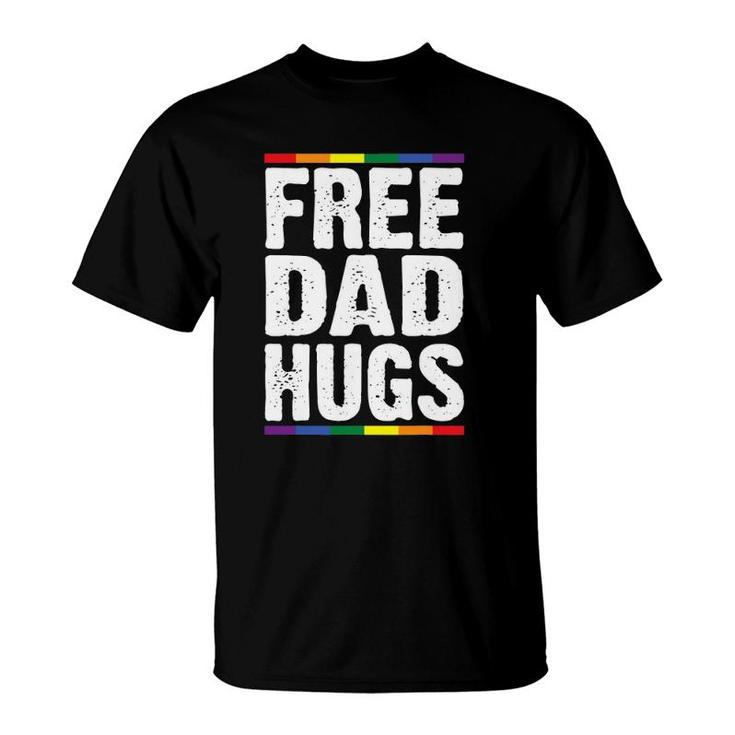 Mens Free Dad Hugs Lgbt Supports Happy Pride Month T-Shirt