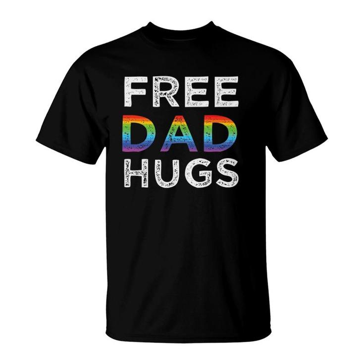 Mens Free Dad Hugs Lgbtq Pride Rainbow T-Shirt