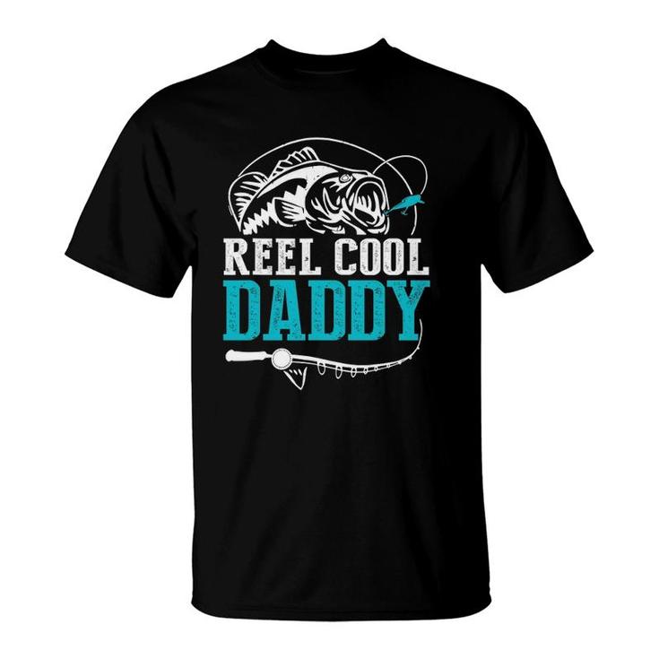 Mens Funny Fishing Tee Vintage Reel Cool Daddy T-Shirt