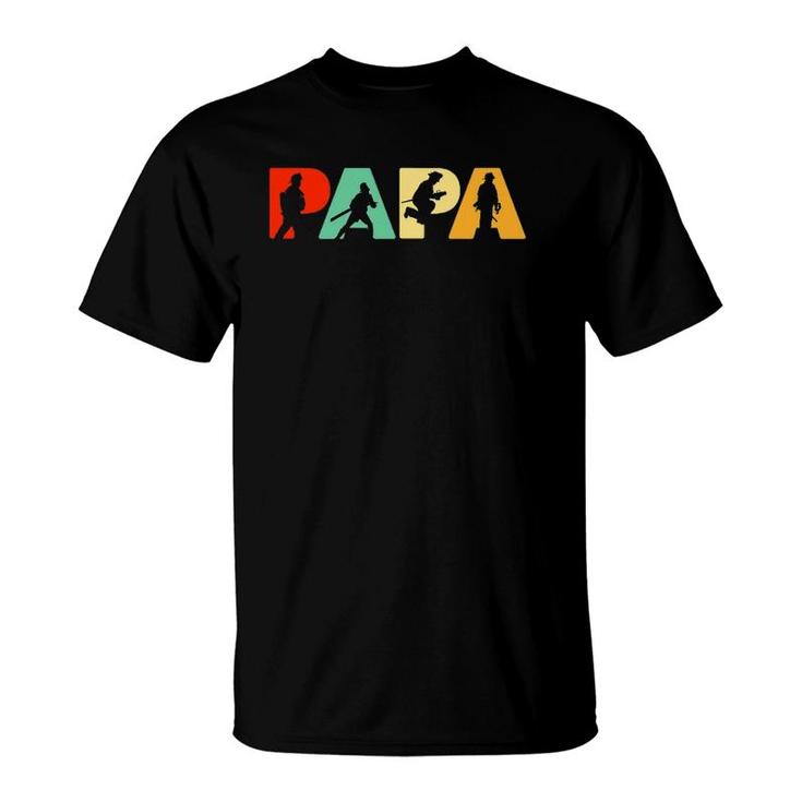 Mens Funny Papa Firefighter Father's Day Gift For Dad T-Shirt