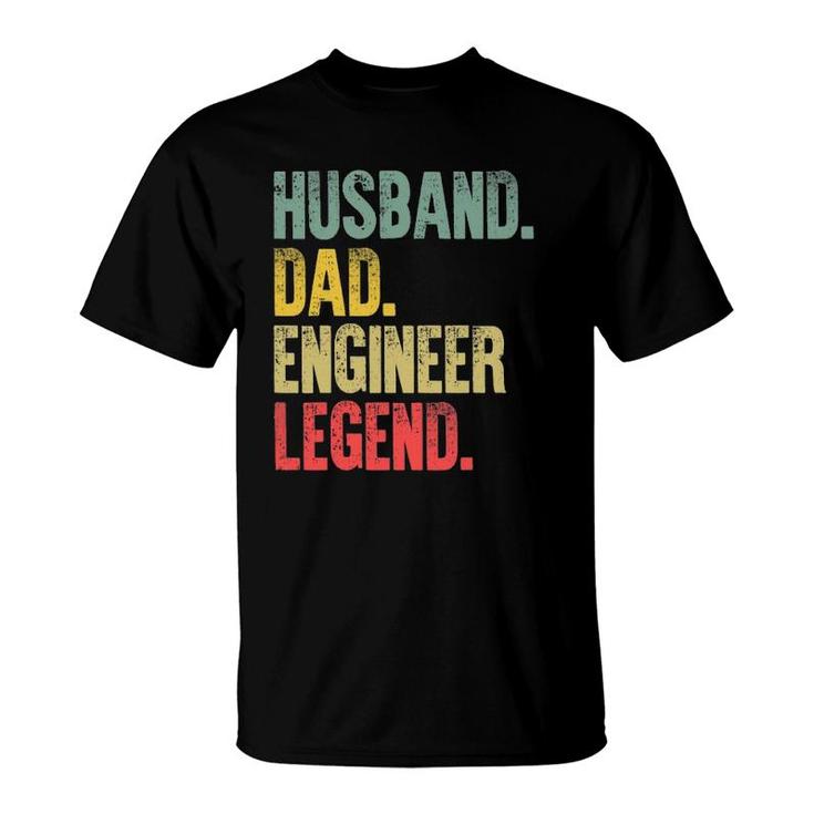 Mens Funny Vintage  Husband Dad Engineer Legend Retro T-Shirt
