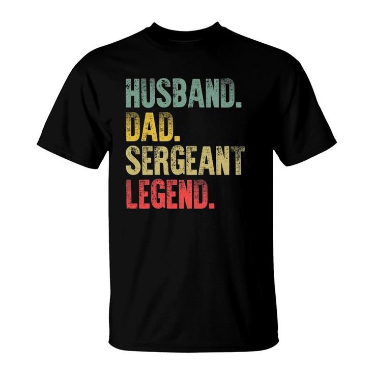 Mens Funny Vintage Husband Dad Sergeant Legend Retro T-Shirt