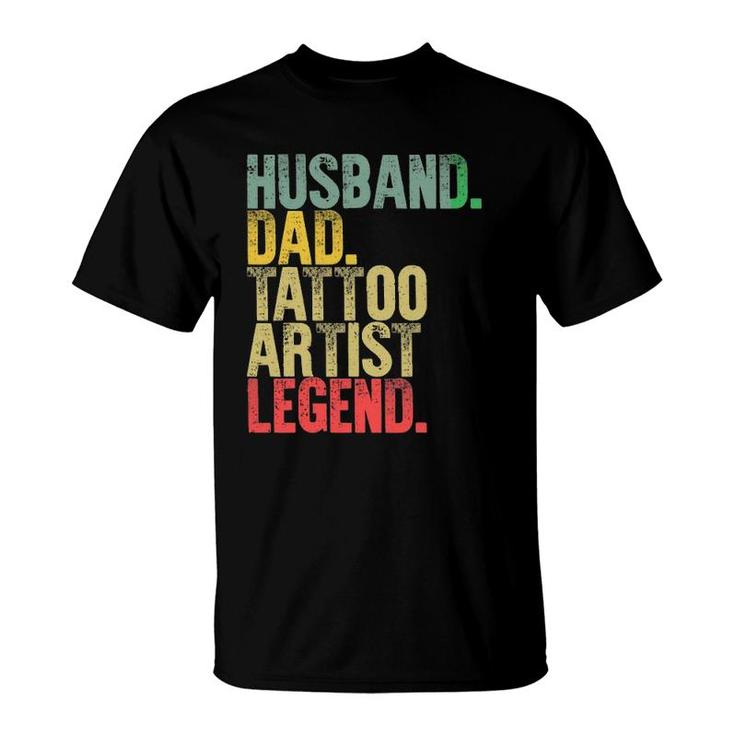 Mens Funny Vintage  Husband Dad Tattoo Artist Legend Retro T-Shirt