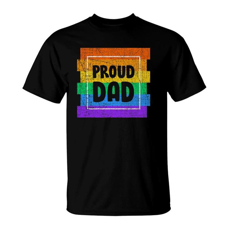 Mens Gay Pride Proud Dad Father Partner Lgbtq T-Shirt
